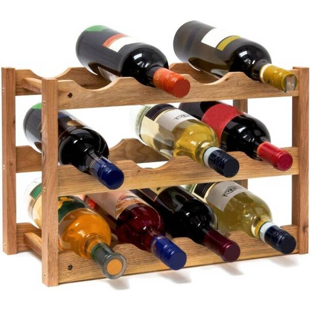 Small wine rack in walnut