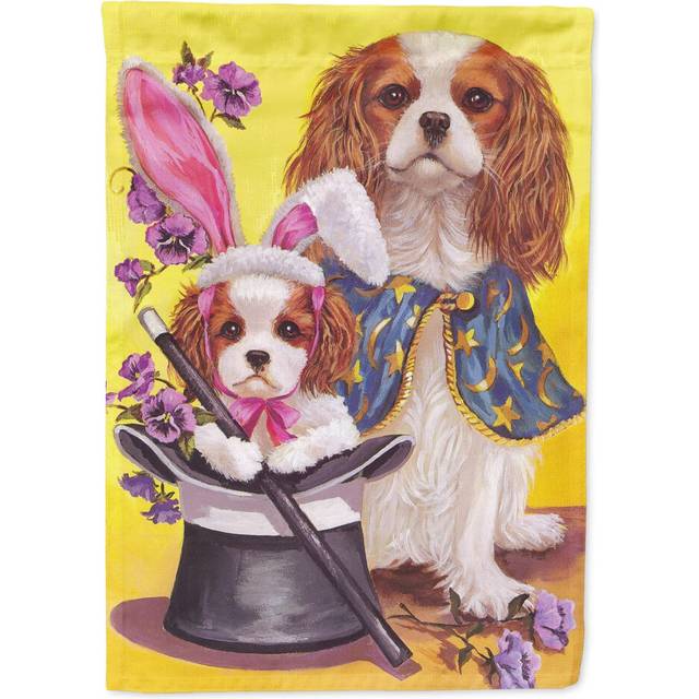 Carolines Treasures PPP3065CHF Cavalier Spaniel Easter Magic House Flag Large Porch Sleeve Pole Decorative Outside Yard Banner