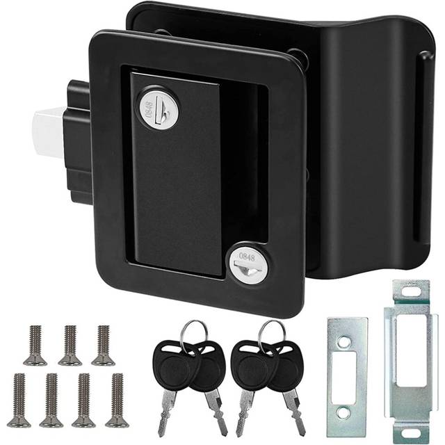 RV Travel Trailer Entry Door Lock,Camper Door Latch with Paddle Deadbolt, RV Handle for Cargo Hauler Horse Trailer Truck