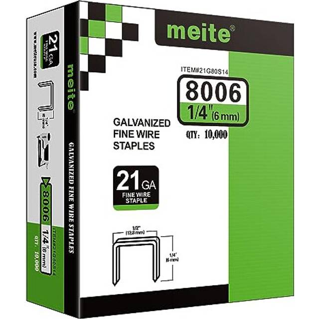 Type 80/6 mm Upholstery Staples for Staple Gun Fine Wire Galvanised Staples for Carpet, Sofa Fabrics, Leather/Textile, Car Seating, Joinery(10,000