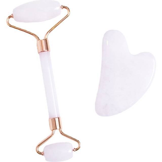 (a-White) Guasha High Quality with Box Natural Stone Scraping Roller Massage Relaxes Muscle Tightens Contours Spa Facial Beauty Care Tools