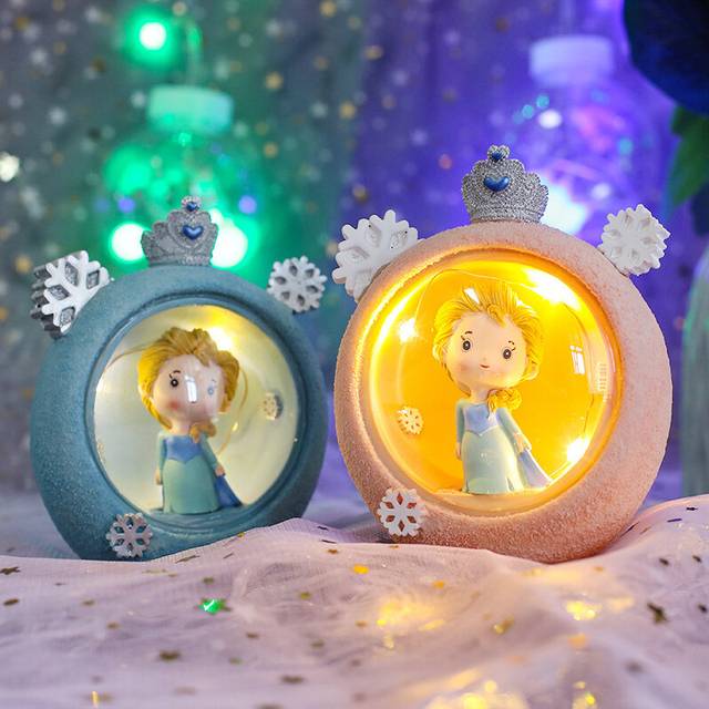 Girl Heart Bedroom Bedside Nightlight Princess Star Light Button Battery Powered