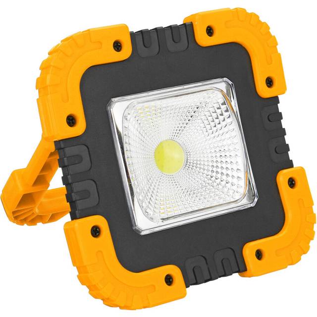 (Yellow) Portable 20W Solar LED Work Light COB Camping Lamp USB Rechargeable Flood Spot Lamp Hand Light