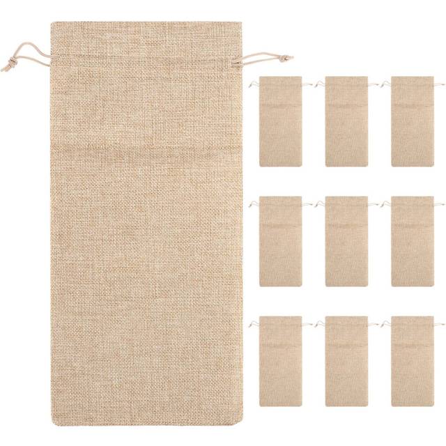 10pcs Wine Bags, 14 x 6 1/4 inches Gift Bags with Drawstring