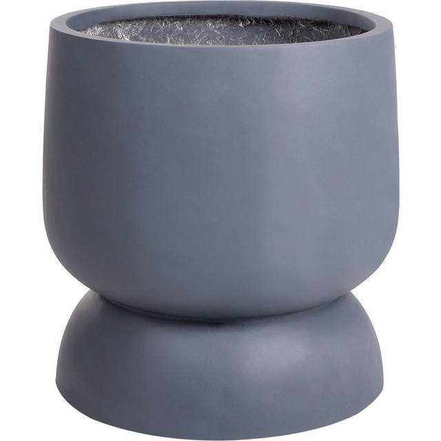 Beliani - Outdoor Indoor Flower Pot Grey Concrete Effect Round MgO 42x42x46 cm Araucaria