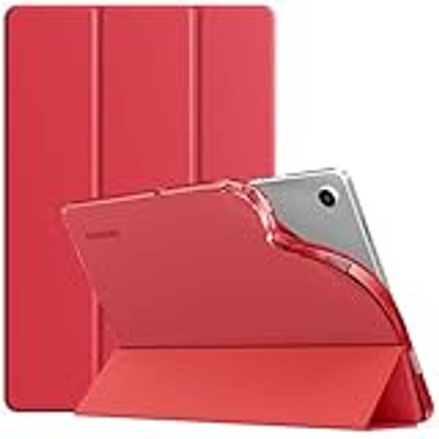 TiMOVO Fodral för Samsung Galaxy Tab A9+/A9 Plus 11” 2023, slimmat mjukt TPU-skydd med genomskinlig frostad baksida för Galaxy Tab A9+ surfplatta SM-X210/X216/X218, automatisk väckning/sömn, vinröd