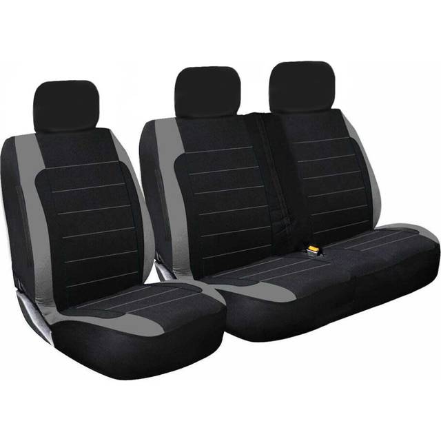 2+1 Van Seat Covers Protector Grey Black Fabric For Ford Transit MK7 2007-2020