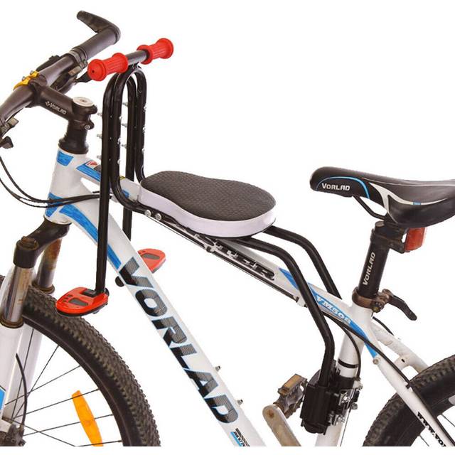 Bike Child Safety Seat Front Mount Adjustable Folding with Handrail