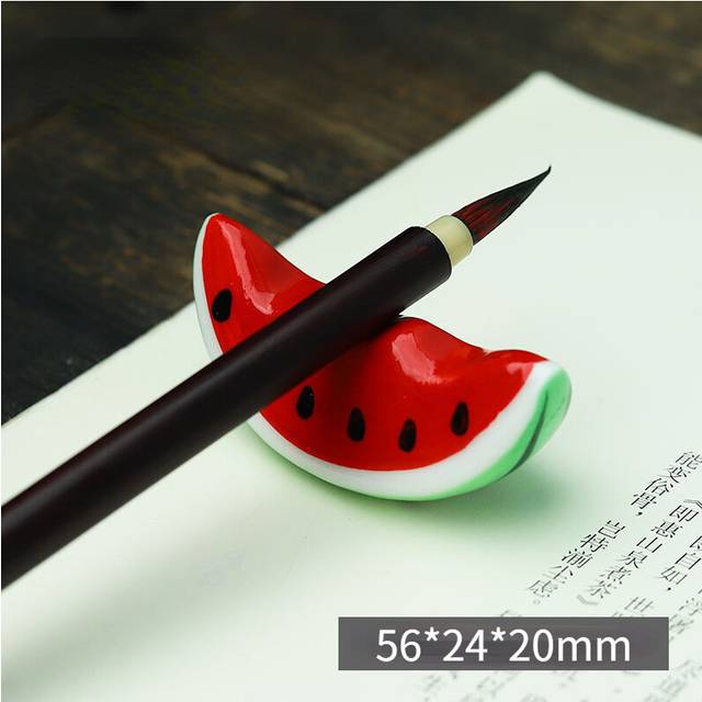 (Watermelon) Ceramics Pens Stand Holder Animal Kawaii Goose Cat Panda Chinese Writing