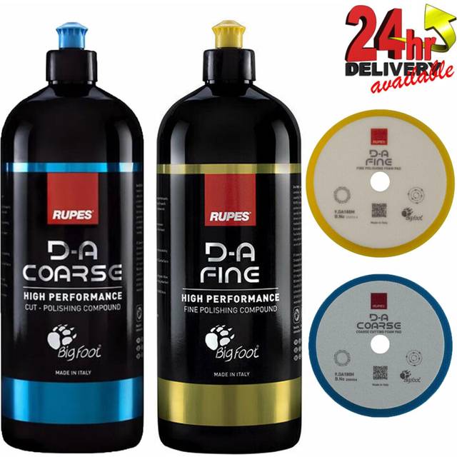 Rupes BigFoot DA Fine and Coarse Compound Polish Gel 1000ml With 2x 9.DA180M/H