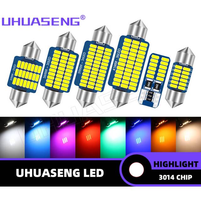 UHUASENG T10 W5W BA9S T4W Festoon Reading Interior Bulb C5W C10W Dome