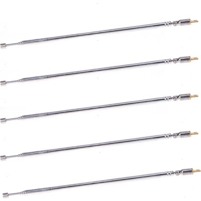 5pcs 62cm Long 4 Sections Radio Control AM FM Radio TV Telescopic Antenna