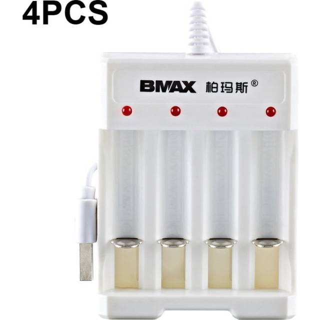 4 PCS BMAX B-04 AAA/AA 1.2V Battery 4 Slot USB Charger(English Boxed)