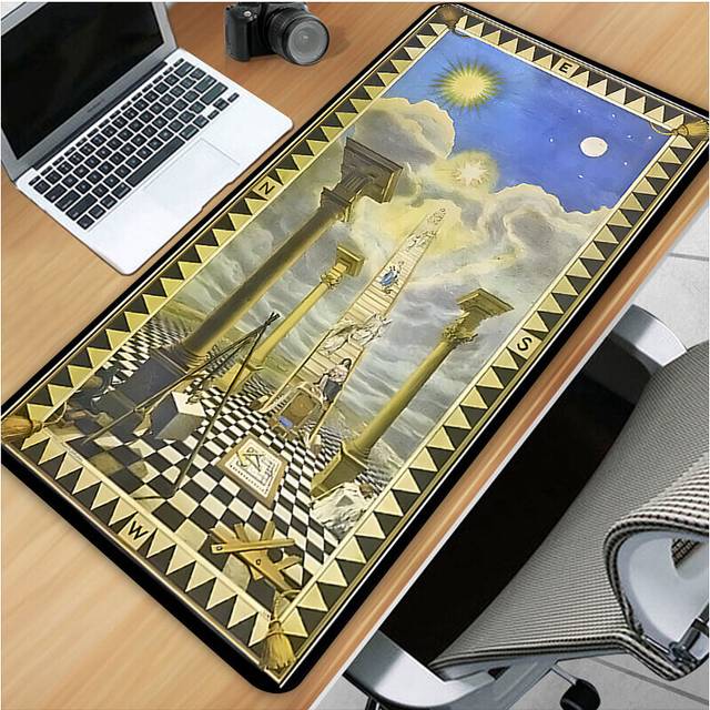 (a-LMP-007 size 180x220x2mm) Masonic Illuminati  Art HD Printing XXL Mouse Pad Gamer Accessory Hot Large  Computer Lock Edge Keyboard Mat Anime Cartoo