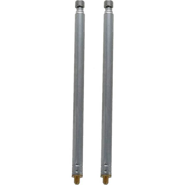 2X 13.6 inch 345mm FM Radio TV Telescopic Whip Antenna Aerial Silver Tone