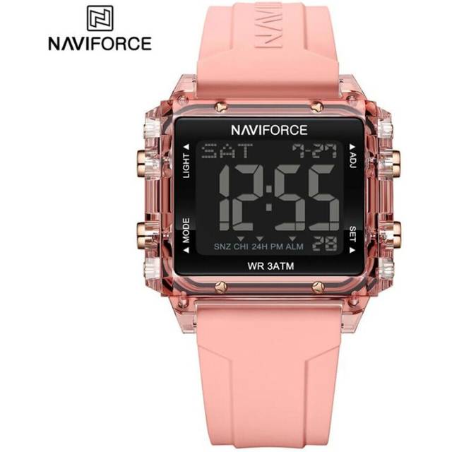 (pink, 250mm) Naviforce Digital Watches For Men Lcd Sports Waterproof Unisex Wristwatch Kid Child Gift 7101 - Pink