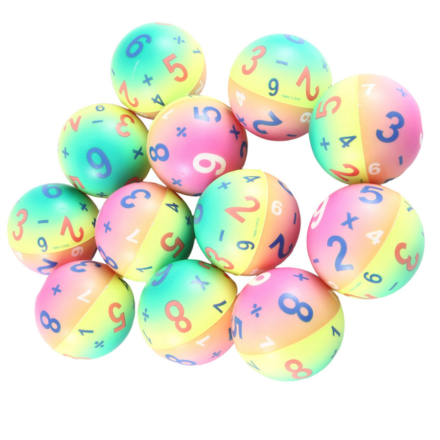 Digital Rainbow Ball Stress Relief Toys Pressure Balls for Kids Toy