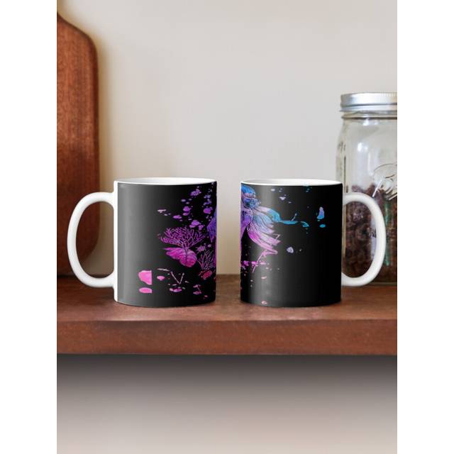 (Fisherman and Mermaid?s family in dark paint splash-438) Coffee Mugs 11oz Cirno #2 - Touhou Fanart Ceramic Mug Cute Novelty Christmas Gifts