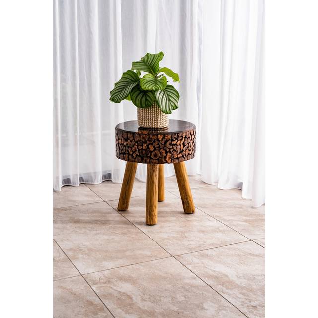 Canary Round Stool - Resin Top (45cm H X 40cm W X 40cm D)