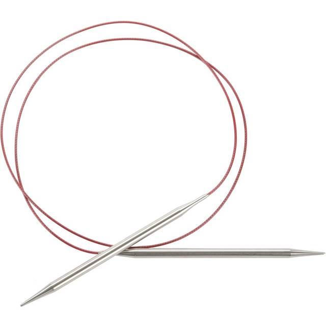 CHIAOGOO 40-Inch Red Lace Stainless Steel Circular Knitting Needles  2/2.75mm