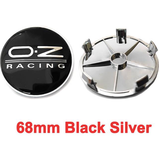 (68mm Black Silver) 4pcs ABS OZ 68 65 60 56 MM Car Wheel Hub Center Cover Rim Caps Logo Badge