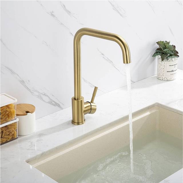 Matte Gold Kitchen 7 Shape, 360 Rotating Sink Mixer Tap, Removable Aerator, Sus304 Stainless Steel Sink Faucet(excluding hose)