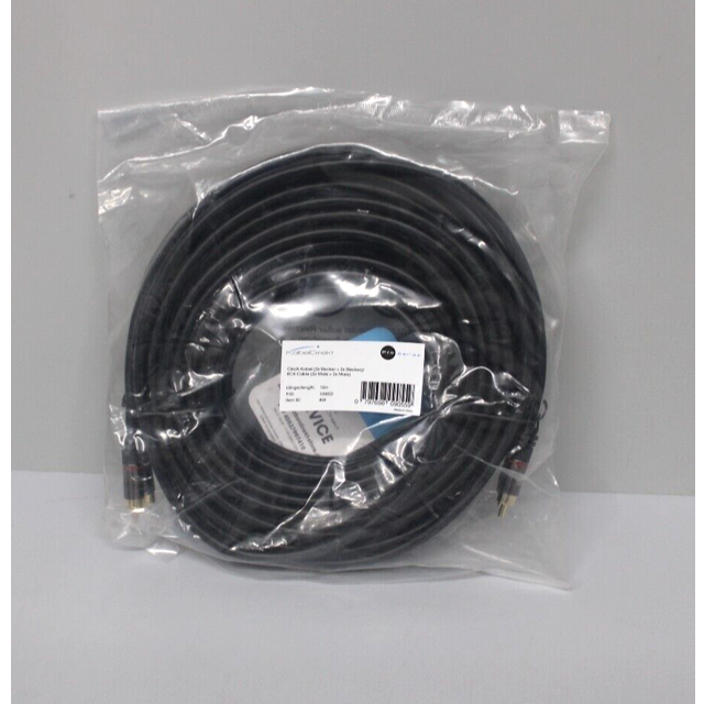 KabelDirekt – 10m RCA ljud-videokabel/-sladd (2 till 2, förstärkare, AV-mottagare, HiFi, digital och analog, dubbel skärmning)