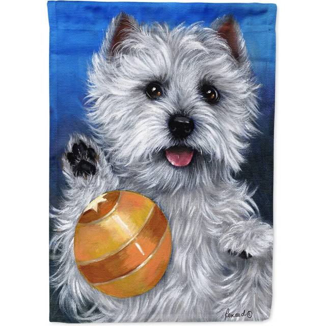 Carolines Treasures PPP3223CHF Westie Play Ball House Flag Large Porch Sleeve Pole Decorative Outside Yard Banner Artwork Wall