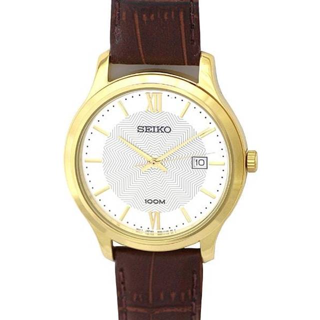 Seiko Unisex SUR298P1 (Quartz GP Leather 100M Silver Men's) Watch