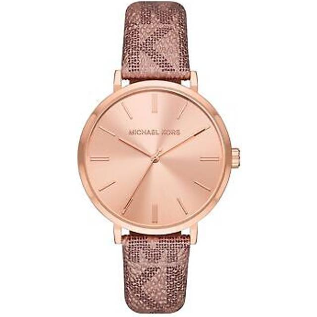 Womens wristwatch michael kors addyson mk2953 leather gold rose