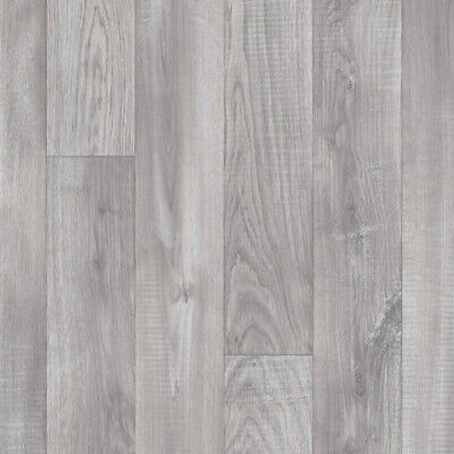 Grey Wood Effect Cushion Backed Vinyl Flooring Sheet-1mX2m - One Size