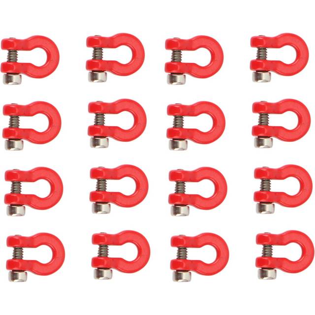 16Pcs Metal Bumper Trailer Hook Tow Shackle Rescue for 1/24 RC Crawler Car Axial SCX24 Upgrade Parts Accessories