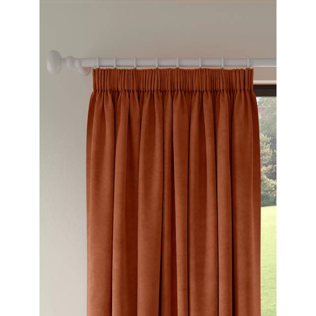 John Lewis Velvet Pair Lined Pencil Pleat Curtains