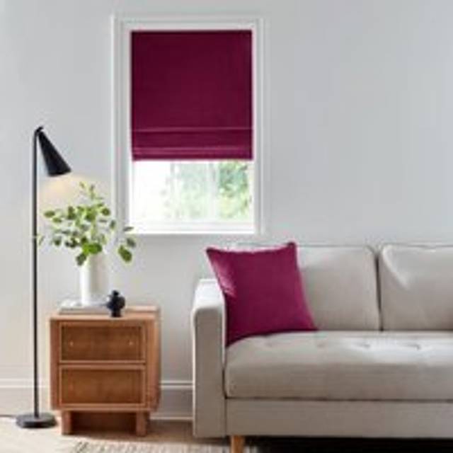 Recycled Velour Roman Blind - Magenta