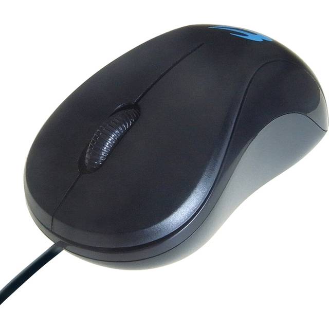 PC Laptop CCTV Recorder 3 Button Optical USB Mouse 1000 DPI BLACK 1.2m