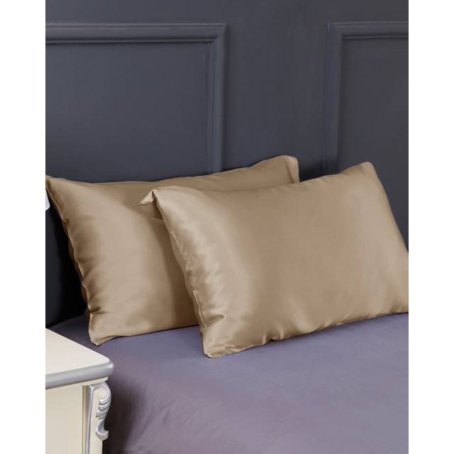 Lilysilk Pure Silk Pillowcase 25MM 2Pcs Eco-Friendly UK Taupe King (50 X 90Cm) - King (50 x 90cm)