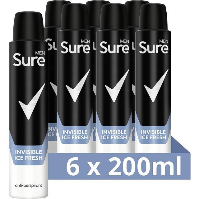 Sure Men Invisible Ice Fresh Anti-Perspirant, 6 x 200ml