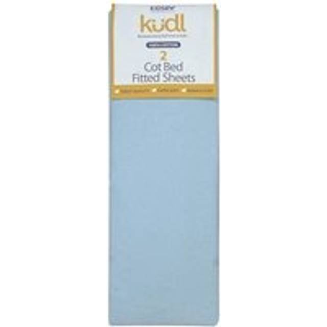 2 Kudl Cot Bed Sheets Cotton Light Blue 2 x 5ft by Kidsaw