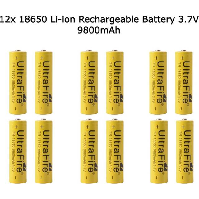 (6 Pack) Genuine UltraFire 18650 9800mAh power battery 3.7v rechargeable Li-on battery