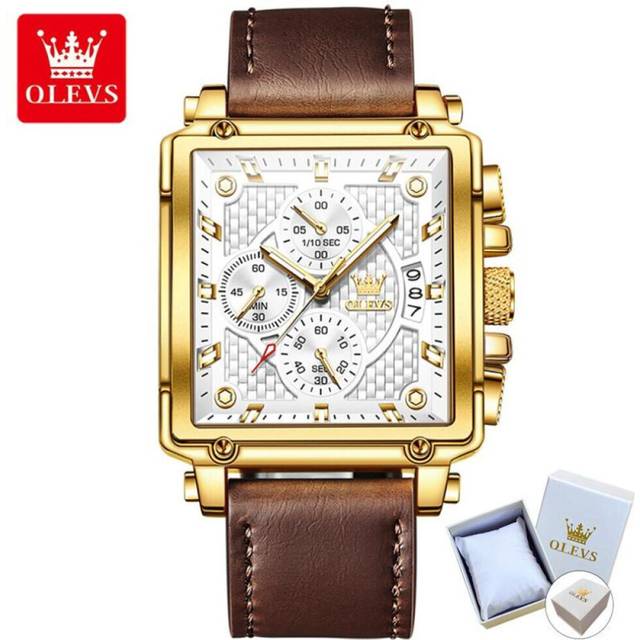 (White) Olevs Square Multifunction Sports Quartz Watch