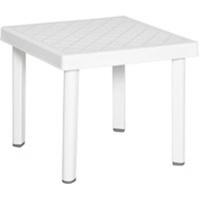 Small Square Plastic Outdoor Table - White