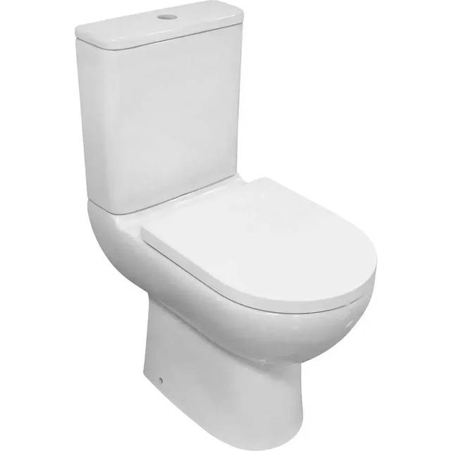Osterley Comfort Height Close Coupled Open Back Eco Vortex WC Pan, Cistern and Soft Close - White