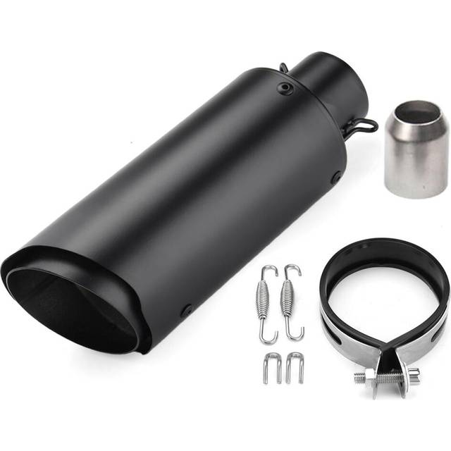 38-51mm Motorcycle Exhaust Muffler Pipe Tips Stainless Steel Black