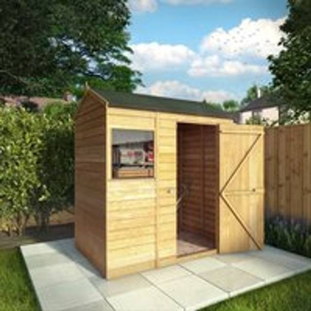 Overlap Reverse Apex Wooden Garden Storage Shed - 6 x 4 - Waltons