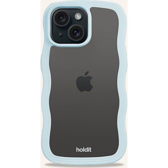 HoldIt Wavy Case Iphone 12/12 Pro Mineral Blue/transparent Dam Mobiltillbehör Stl. 76x13x140 mm - Från Magasin - Lys Blå (76x13x140 mm)