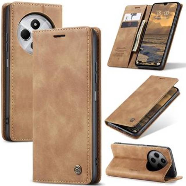 Xiaomi Redmi 14C Caseme 013 Series Plånboksfodral - Brun