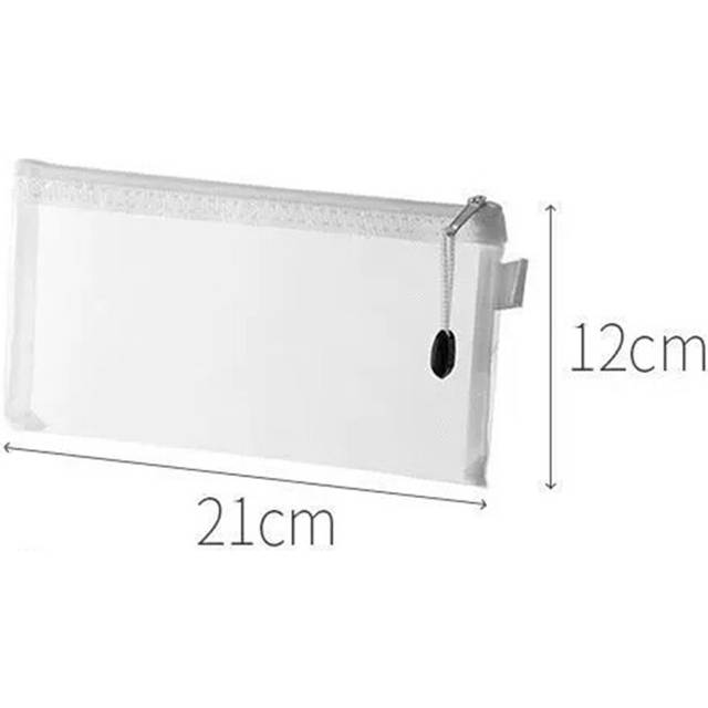 (A6-12cm  x 21cm) A4/A5/A6 Mesh Zipper Pouch Document Bag Waterproof Zip File Folders School