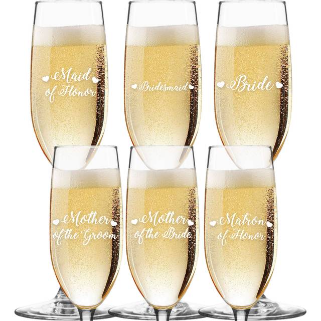 My Personal Memories Bride  Bridesmaid  Mother of the Groom  Bride  Maid and Matron of Honor Champagne Flutes  Hearts Style