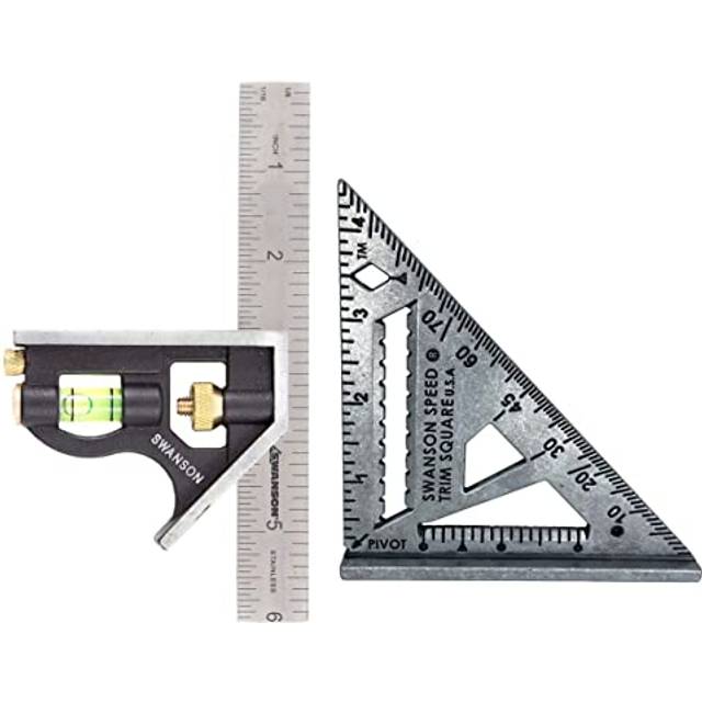 Swanson Tool Co Value Pack Includes 4 1/2 Inch Speed Trim Square and 6 Combination Square