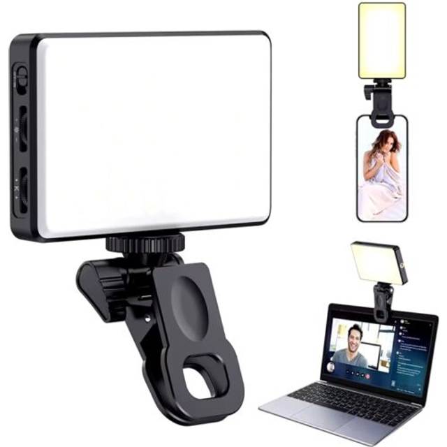 Adjustable 80 led selfie light flash clip rechargeable for all phones & laptops